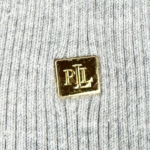 Lauren Ralph Lauren Gray Ribbed Turtleneck Sweater - Picture 3 of 9
